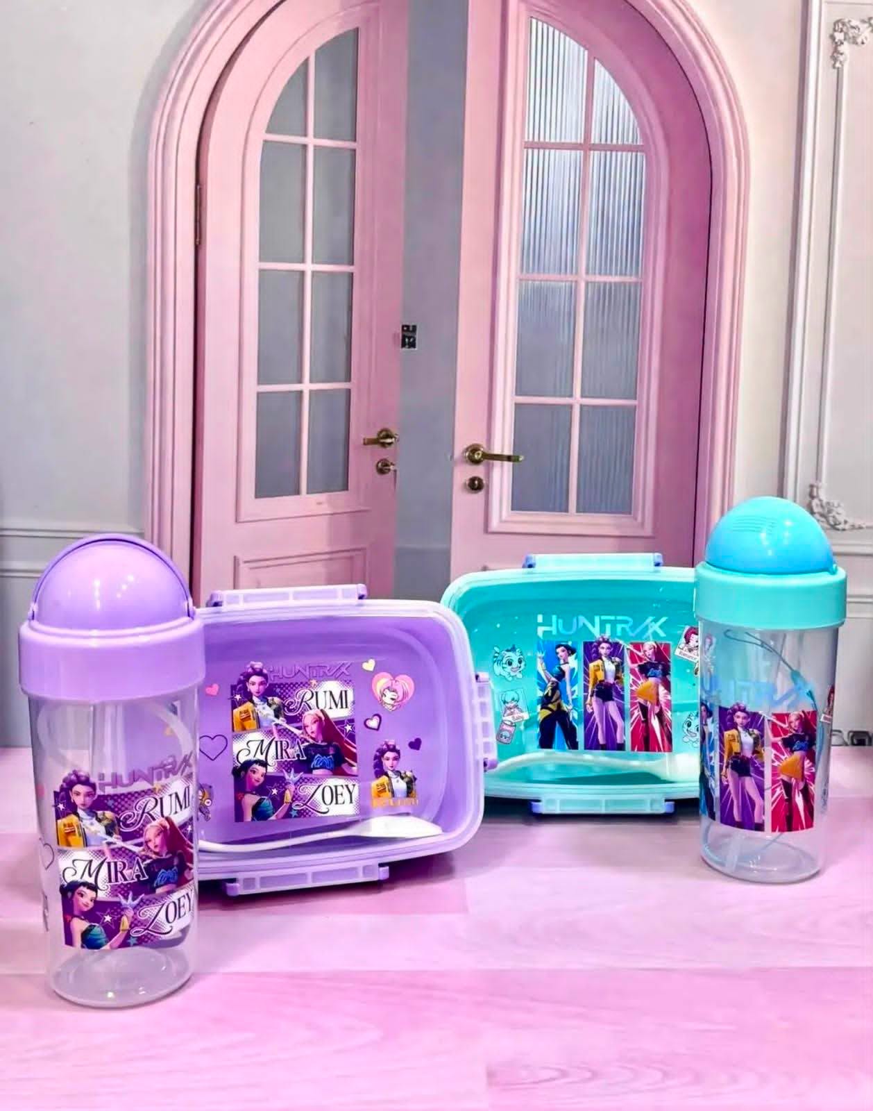 SET LONCHERA Y VASO GUERRERAS KPOP LILA
