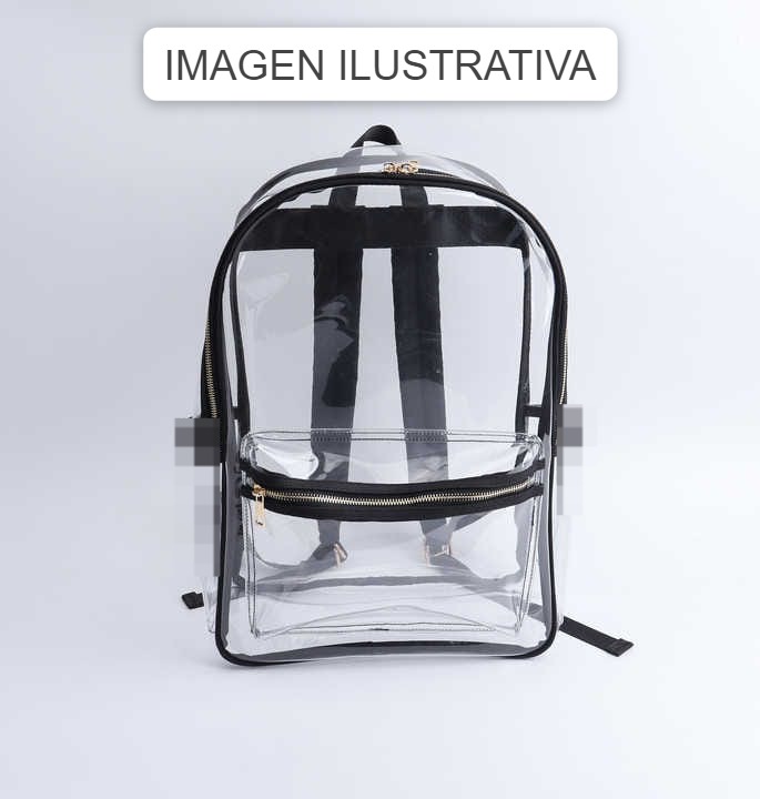 MOCHILA TRANSPARENTE NEGRO MEDIANA