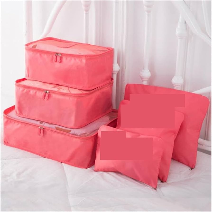KIT BOLSA DE VIAJE 5 PIEZAS CORAL
