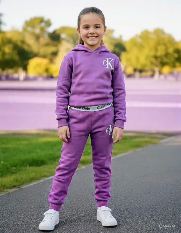 CONJUNTO PANTS CK NIÑA LILA L (10-12)