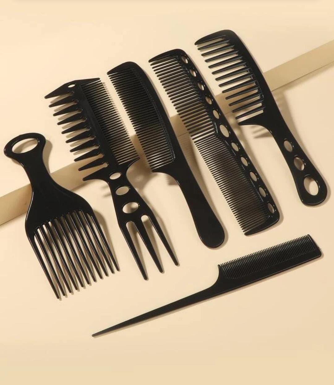 SET DE 6 PEINES NEGRO