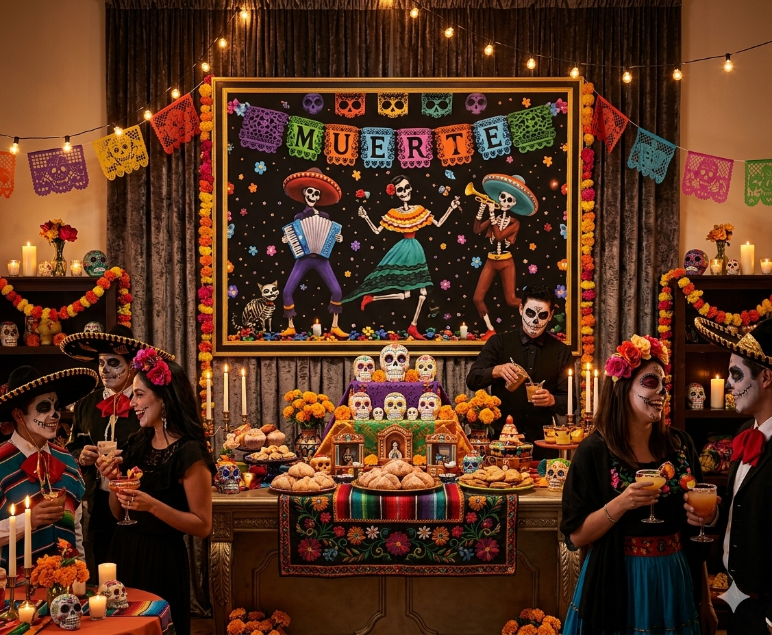 TELON HALLOWEEN DIA DE MUERTOS 200X250CM MOD.7