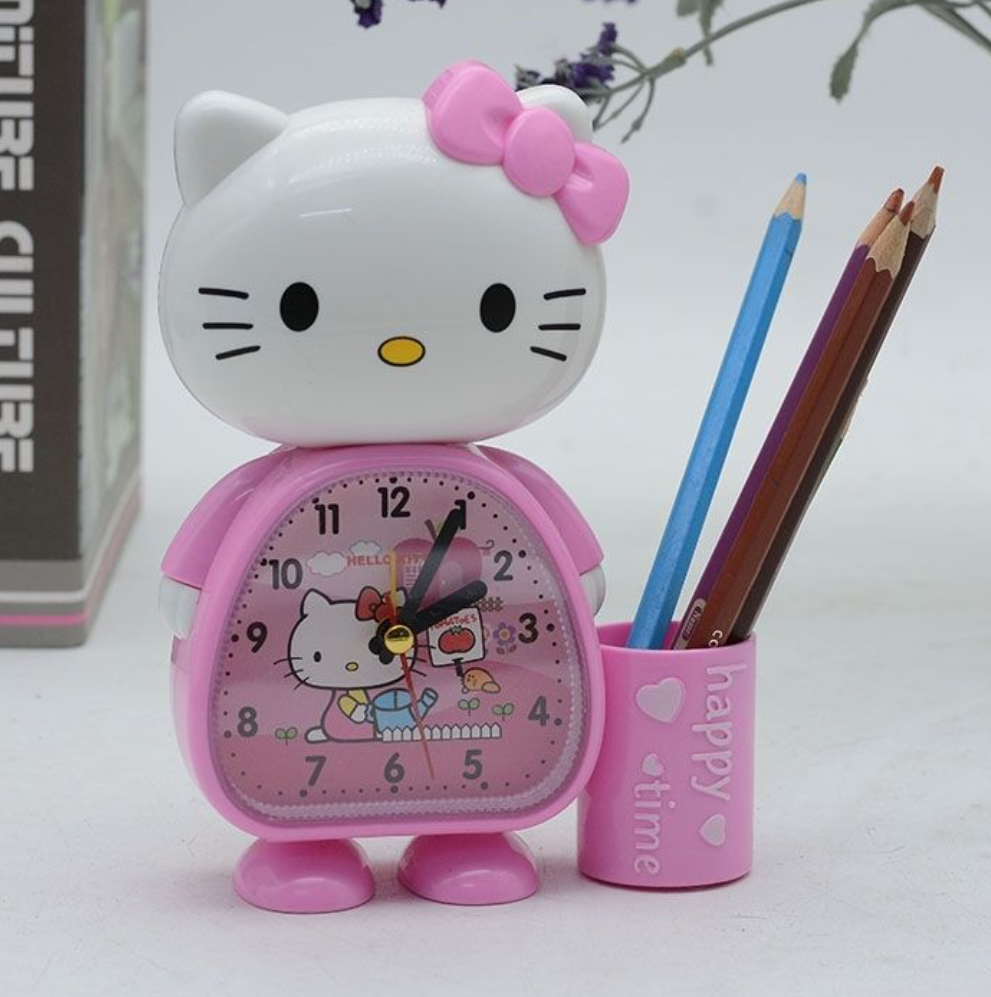 RELOJ DESPERTADOR HELLO KITTY ROSA