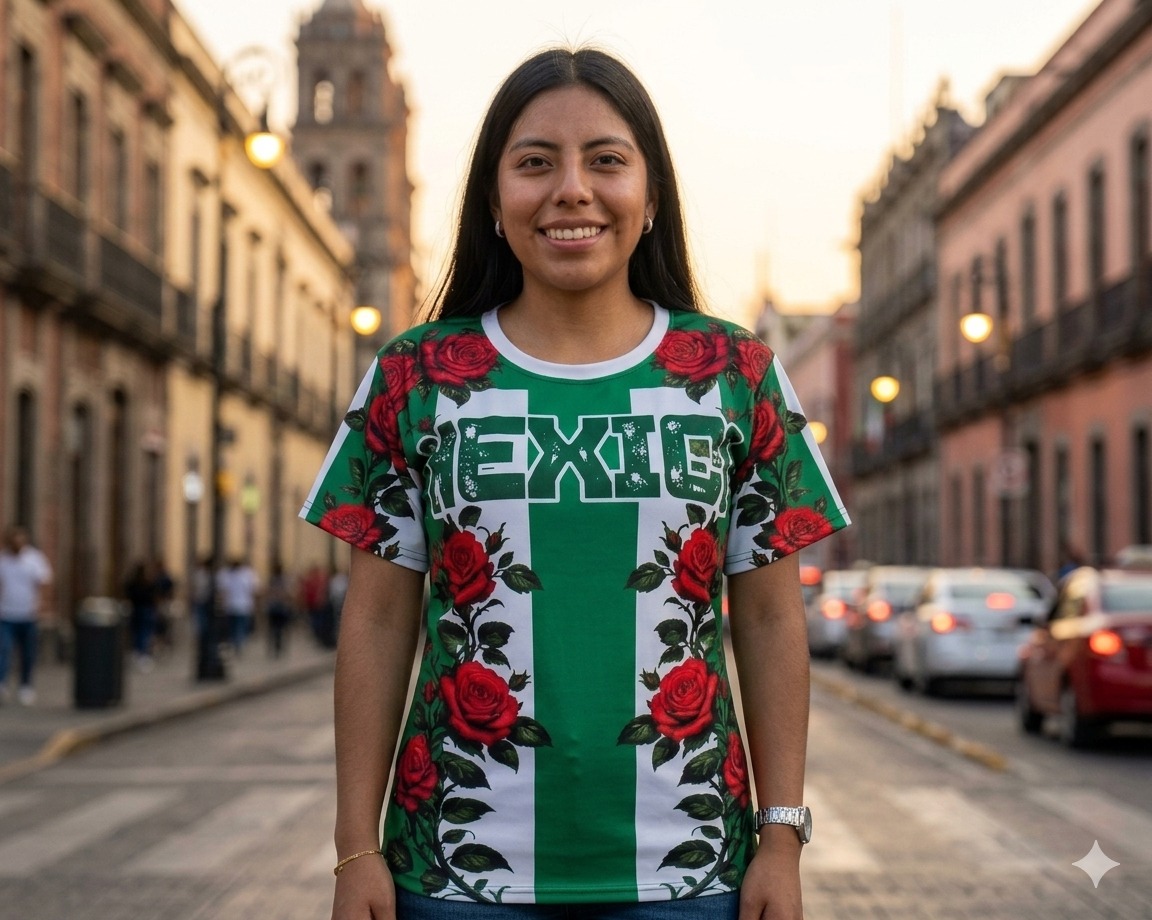 PLAYERA MEXICO DISEÑOS ROSAS