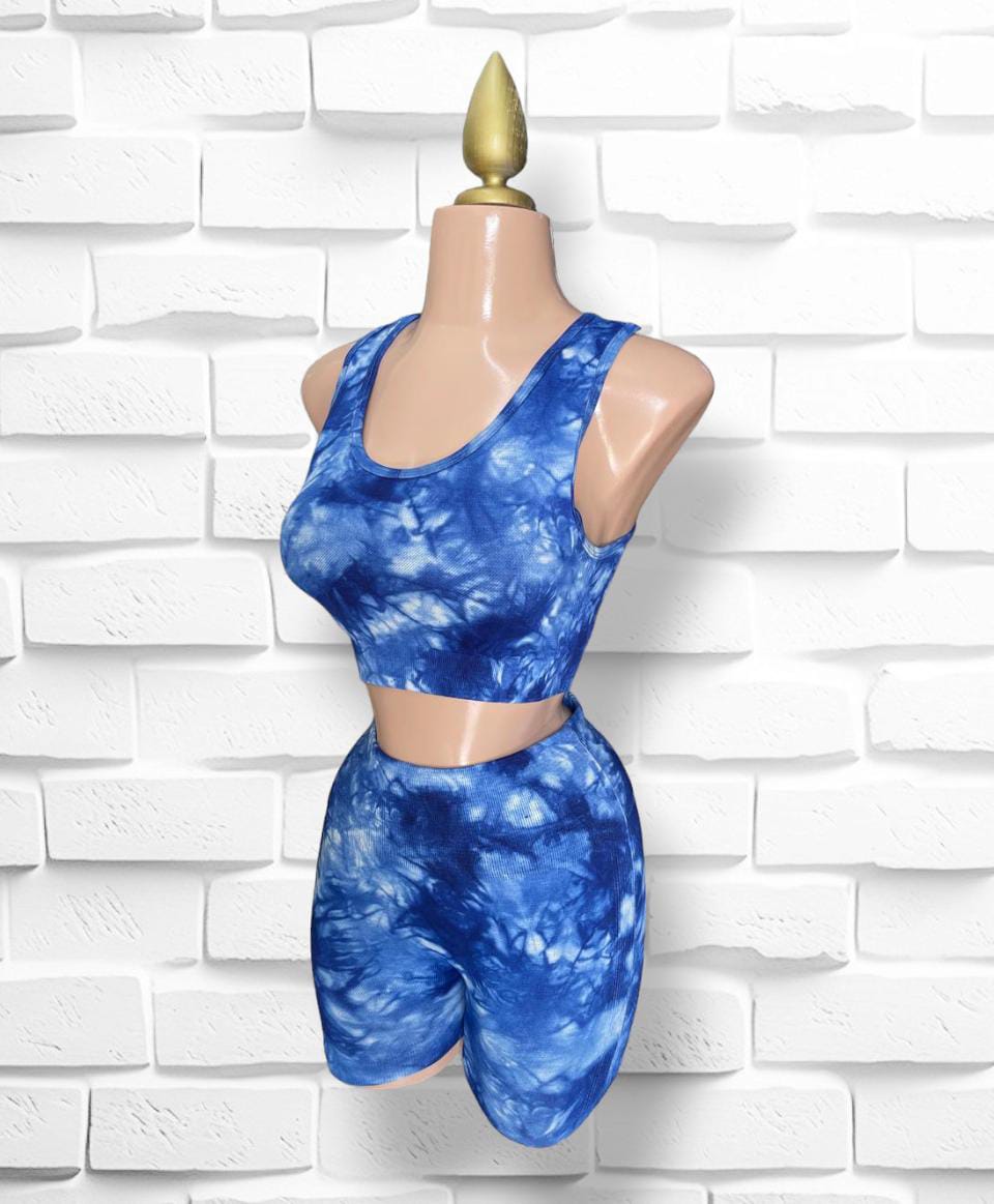 CONJUNTO DEPORTIVO SHORT TIE DYE AZUL #16