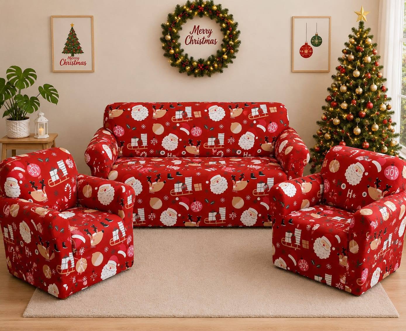 FUNDA ELASTICA SOFA NAVIDEÑO MOD.7
