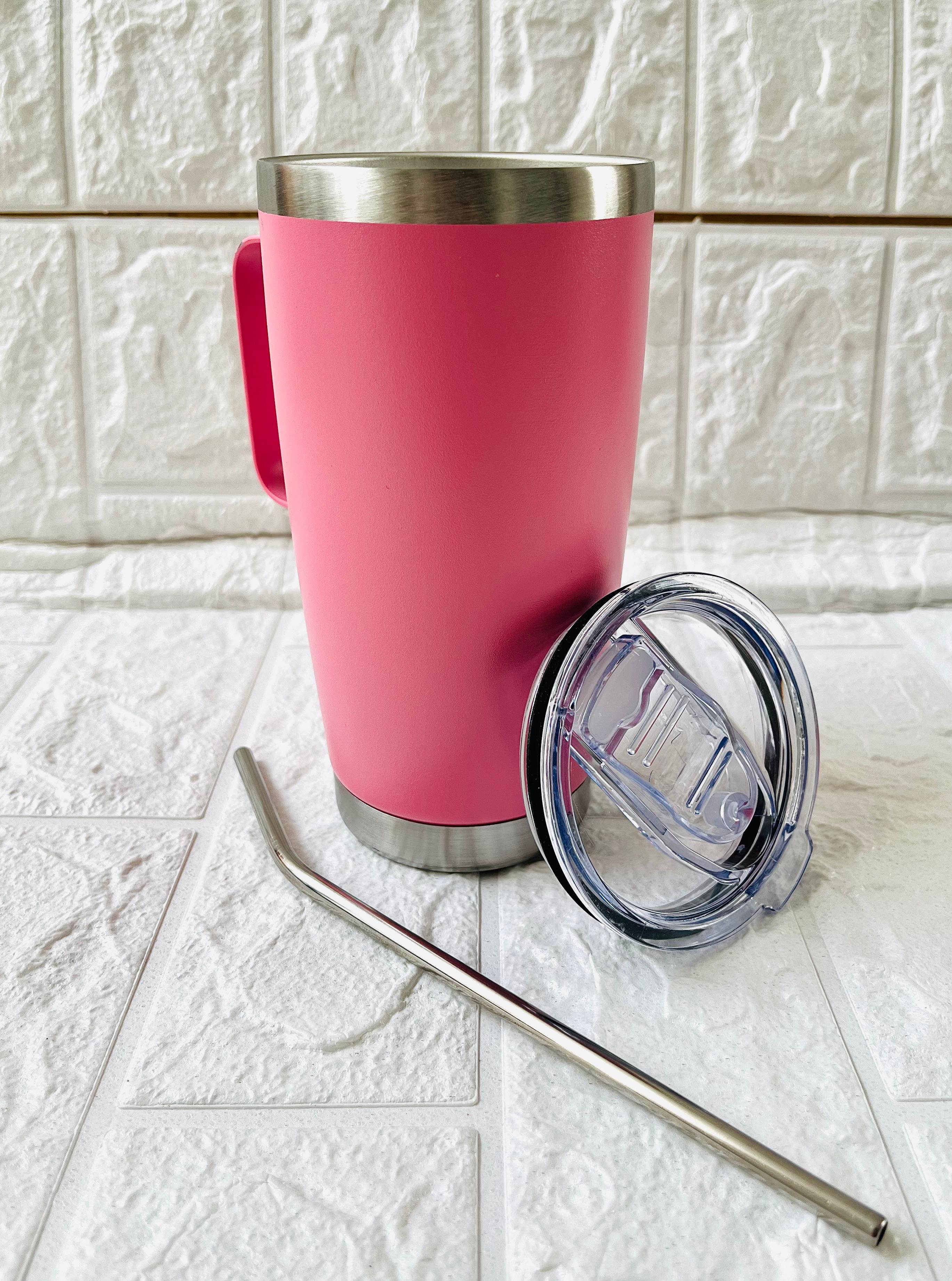 TERMO TIPO YETI CON AGARRADERA 20 OZ ROSA