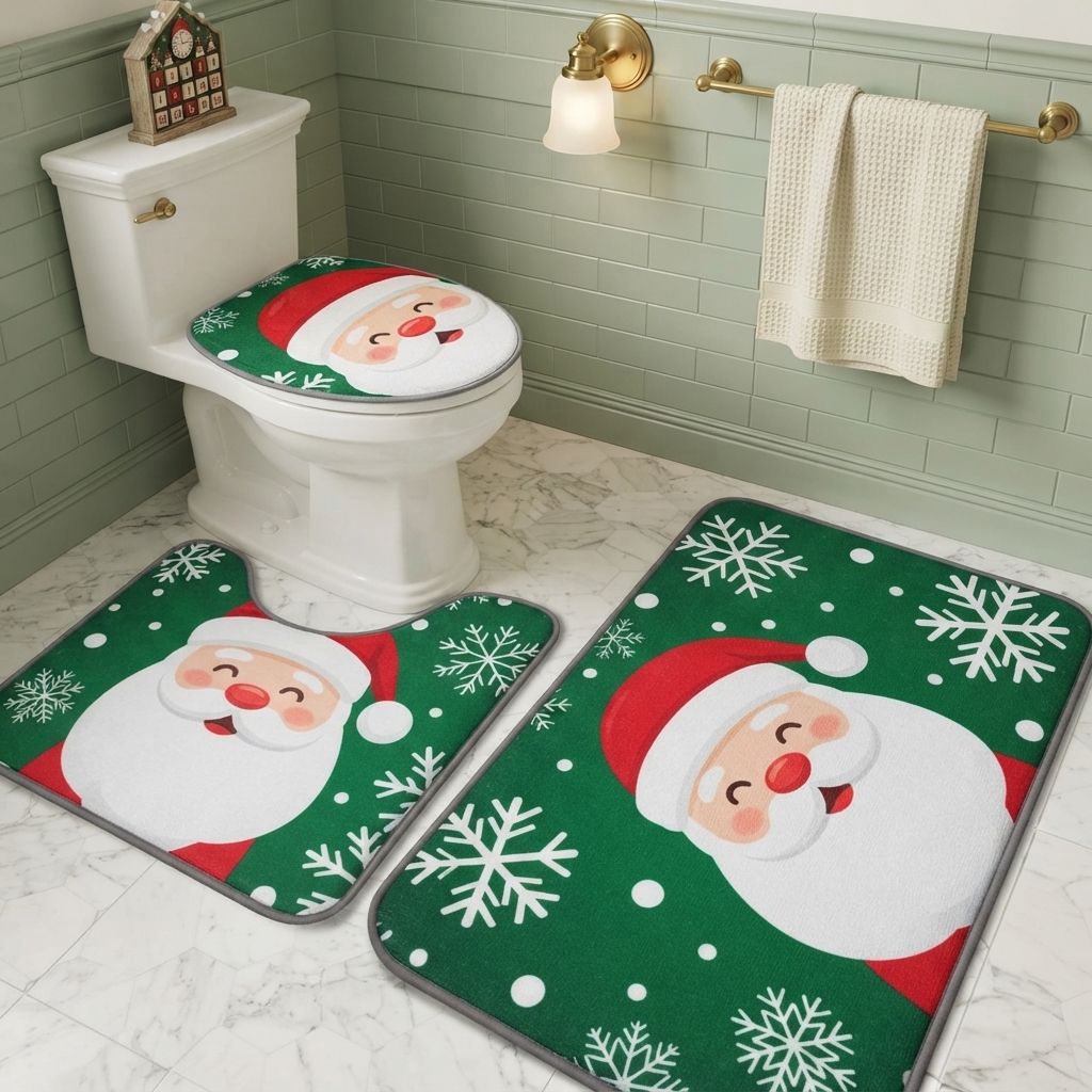 JUEGO DE BAÑO NAVIDEÑO 3PZ #1201