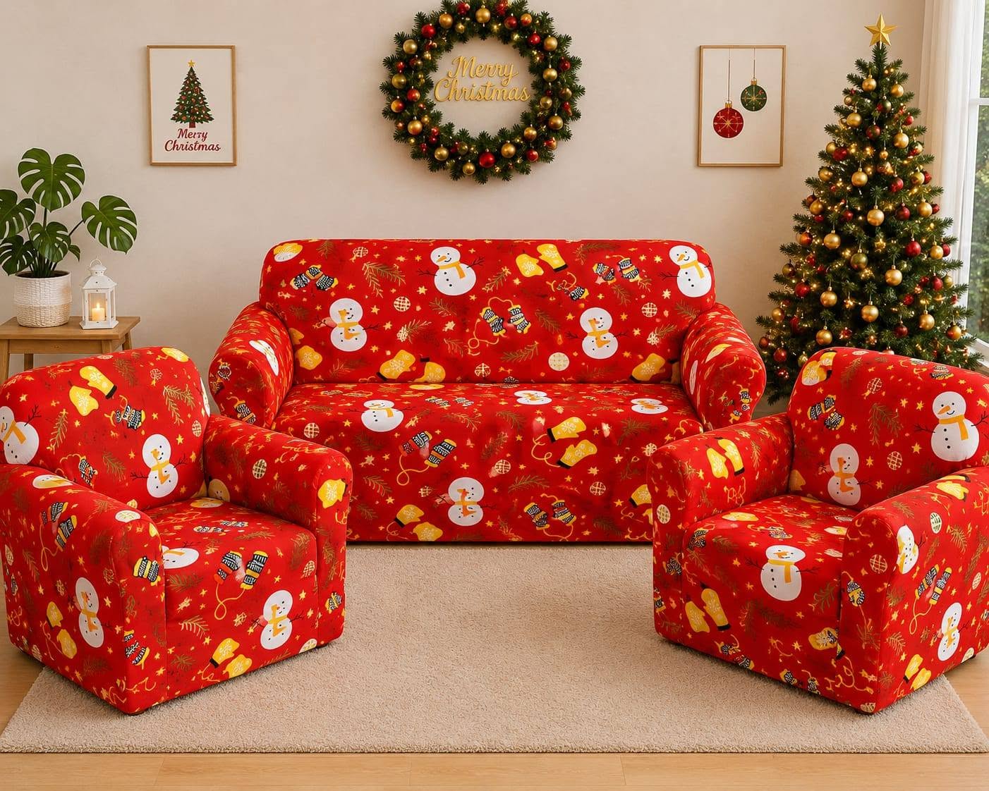 FUNDA ELASTICA SOFA NAVIDEÑO MOD.4