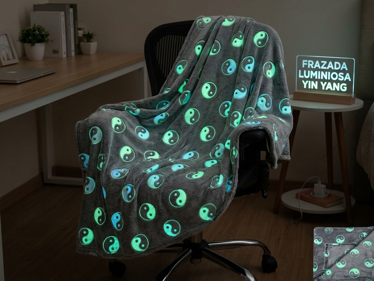 FRAZADA LUMINOSA 100X150CM YIN-YANG