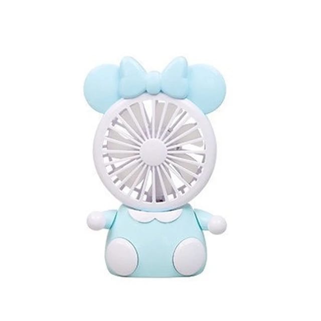 MINI ABANICO MINNIE LED CELESTE