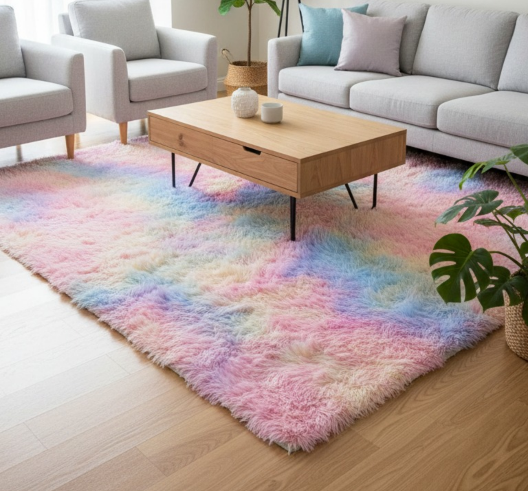 ALFOMBRA PELO ALTO 80X120 ARCOIRIS
