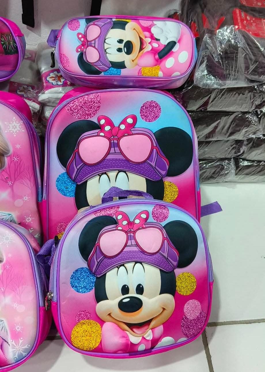 MOCHILA COMBO PRESCOLAR CON LUZ MINNIE #234