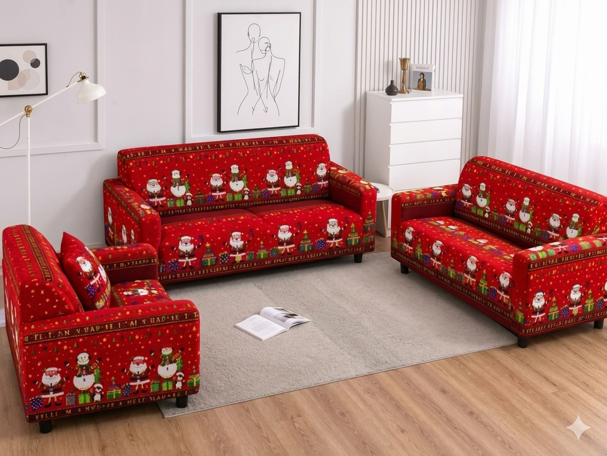 FUNDA ELASTICA SOFA NAVIDEÑO MOD.2