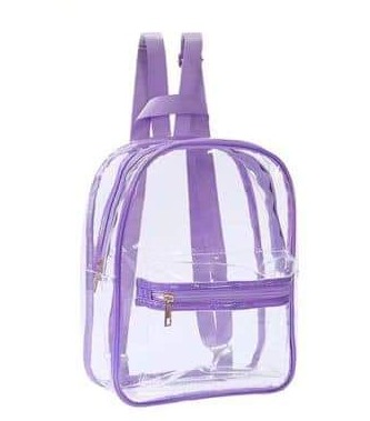 MOCHILA TRANSPARENTE MORADO MEDIANA