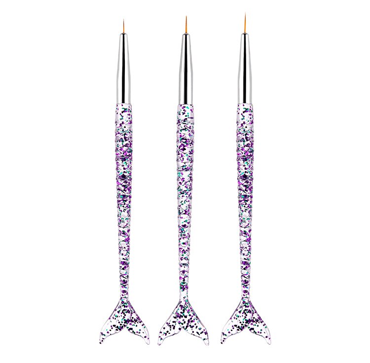 SET DE 3 PINCELES PARA UÑAS COLA DE SIRENA