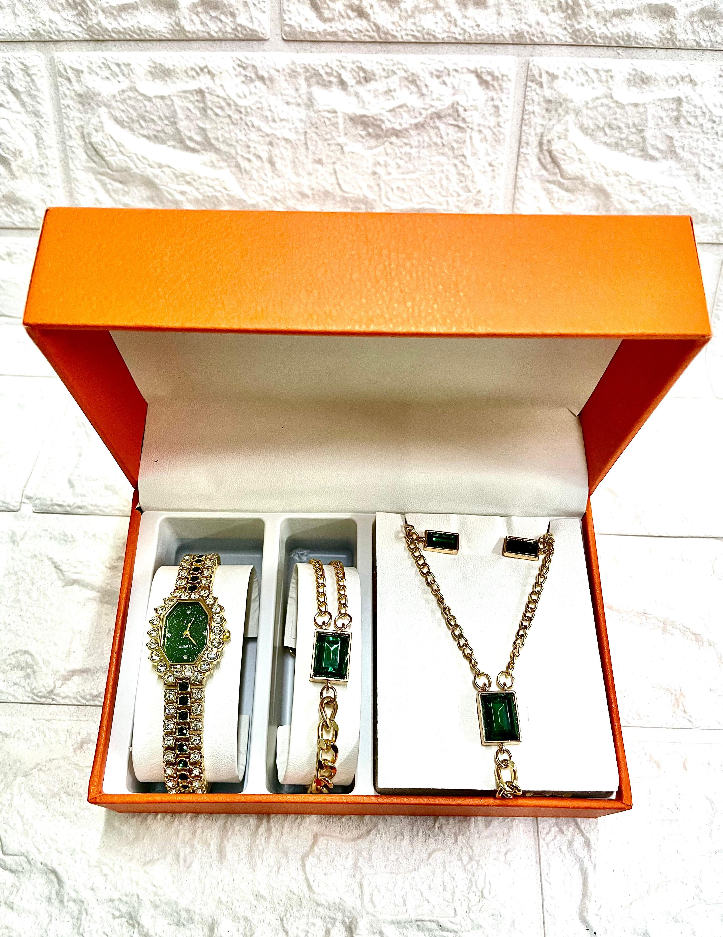 SET DE JOYERIA #56  GEMA VERDE MOD 2