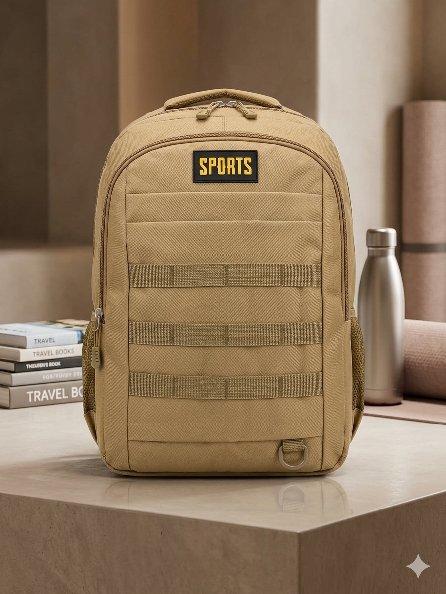 MOCHILA TIPO MILITAR BEIGE LISA