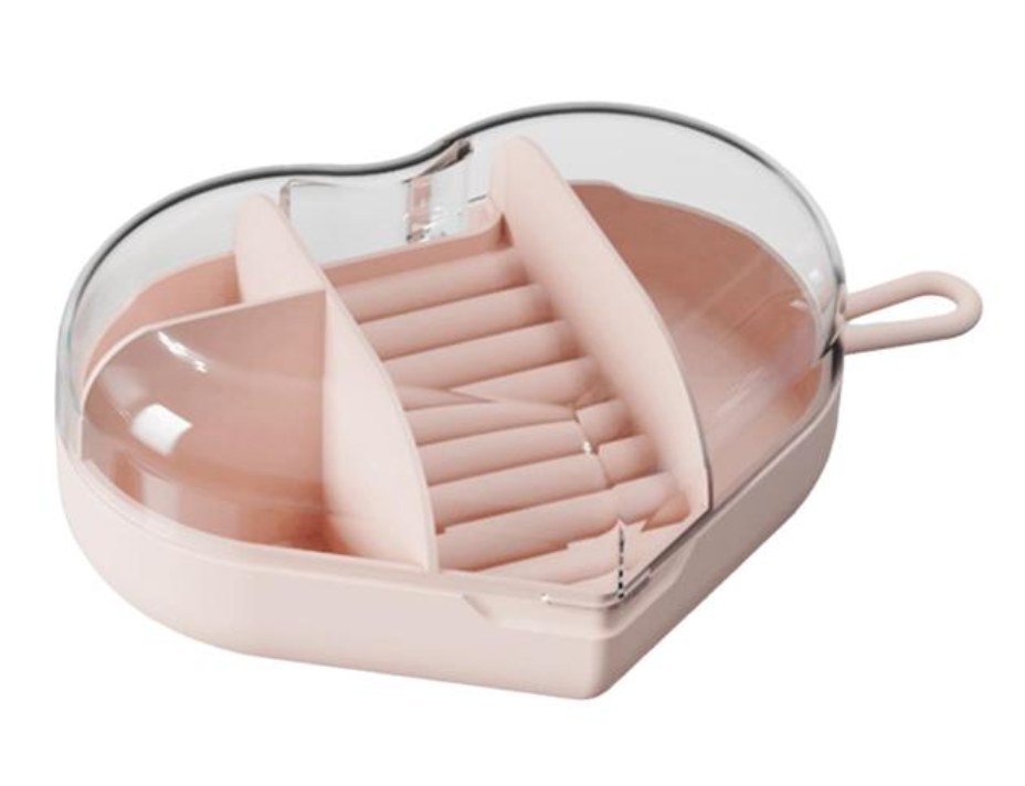 JOYERO DE CORAZON PARA VIAJE ROSA