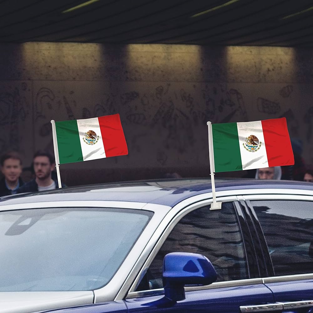 BANDERA MEXICANA PARA AUTO/CARRO 1 PIEZA