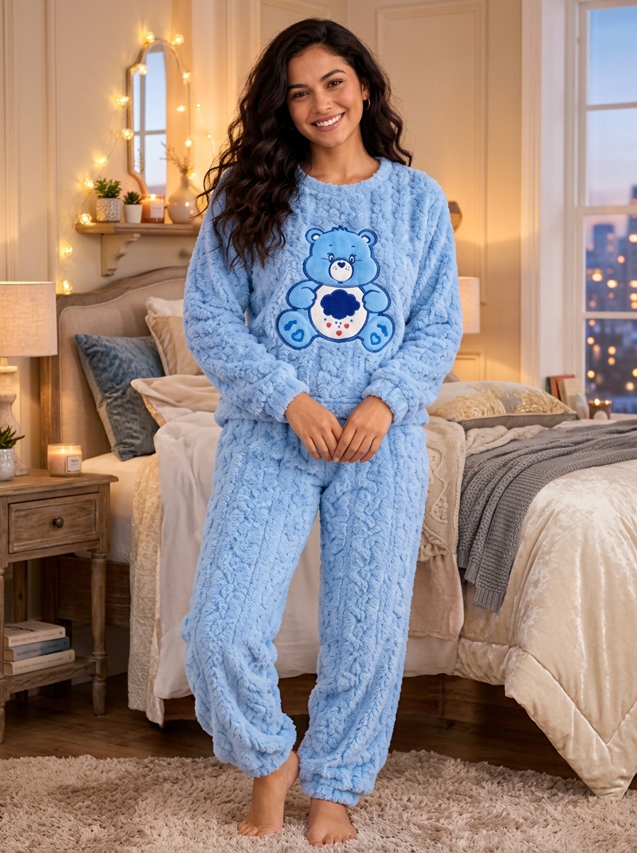 PIJAMA OSITOS CARIÑOSITOS UNITALLA CELESTE