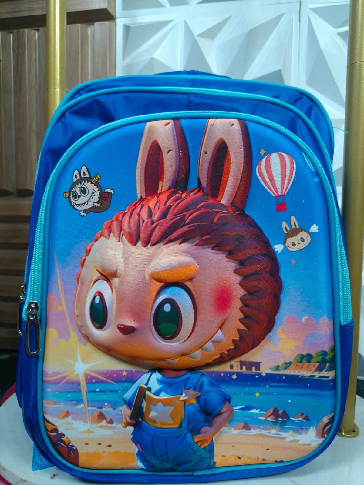 MOCHILA COMBO ESCOLAR CON LUZ LABUBU AZUL #559