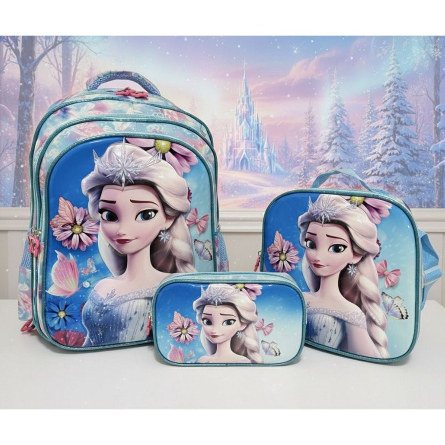COMBO MOCHILA ESTAMPADO CON LUZ PERSONAJES ELSA #2415