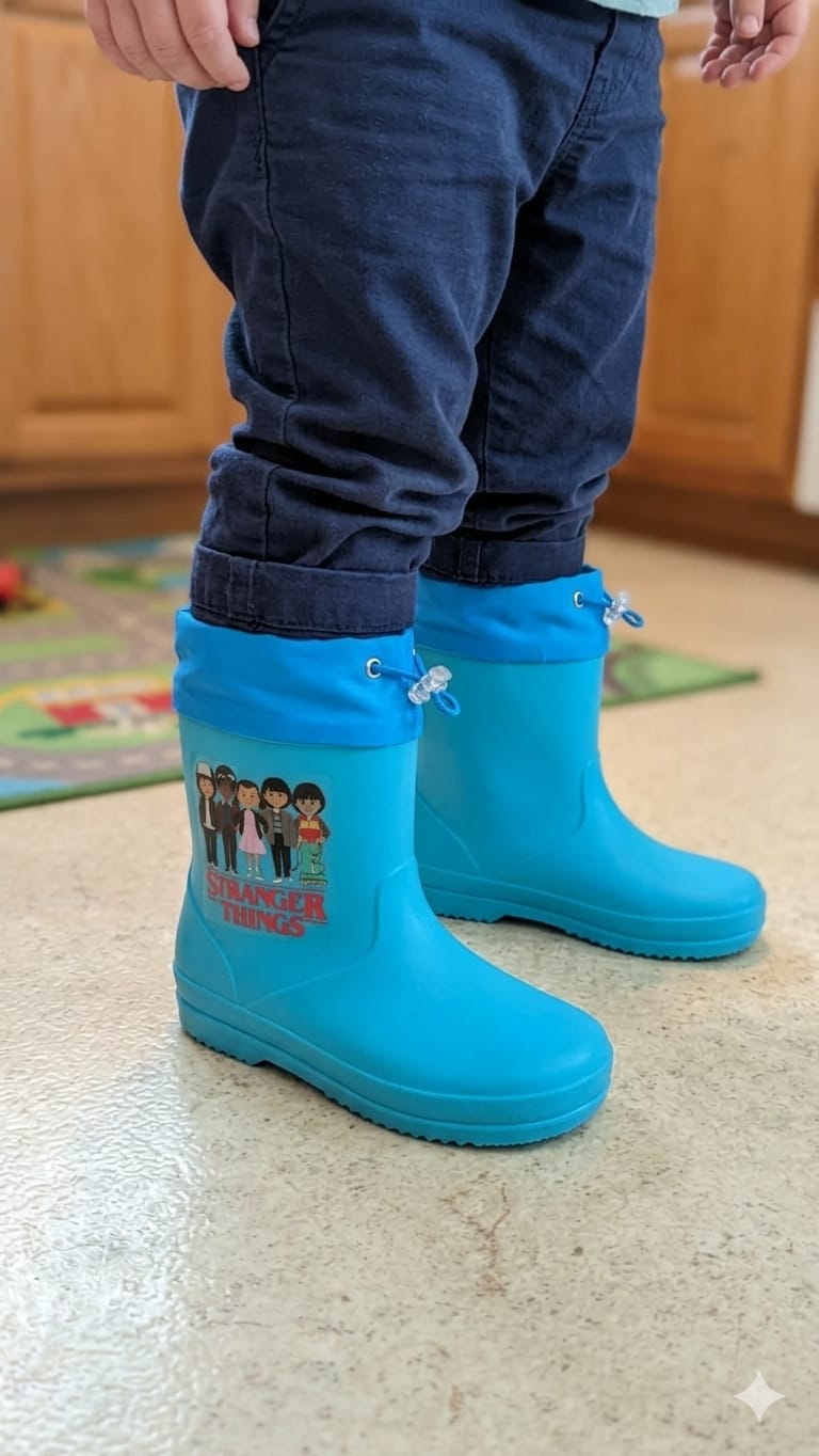 BOTA DE LLUVIA PERSONAJES STRANGER THINGS AZUL 19CM (190)