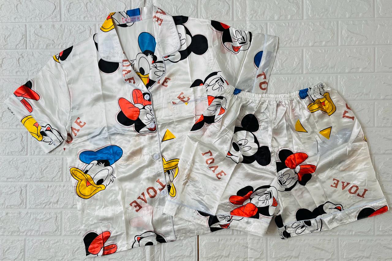 CONJUNTO PIJAMA SHORT UNITALLA DISNEY BLANCO