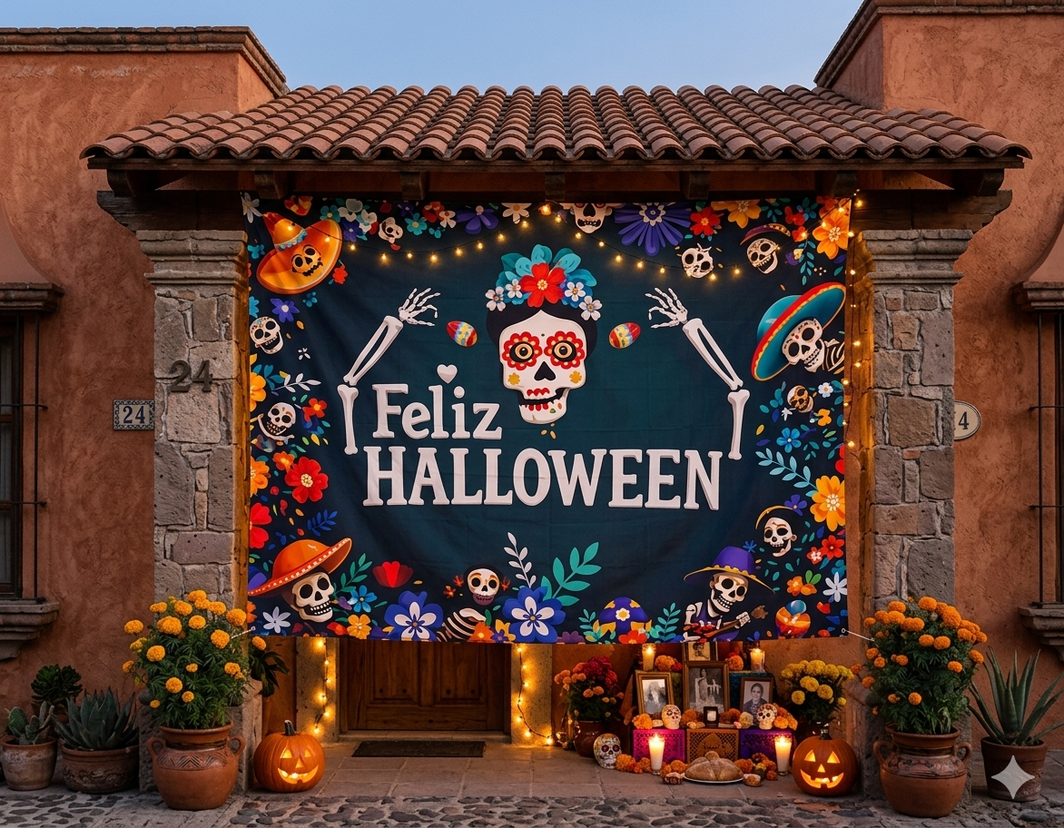TELON HALLOWEEN DIA DE MUERTOS 200X250CM MOD.6