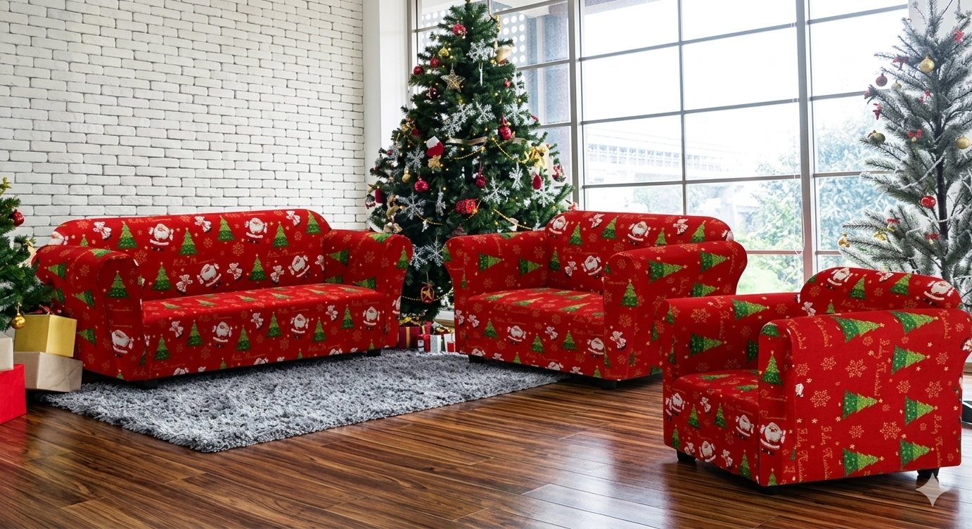 FUNDA ELASTICA SOFA NAVIDEÑO MOD.1