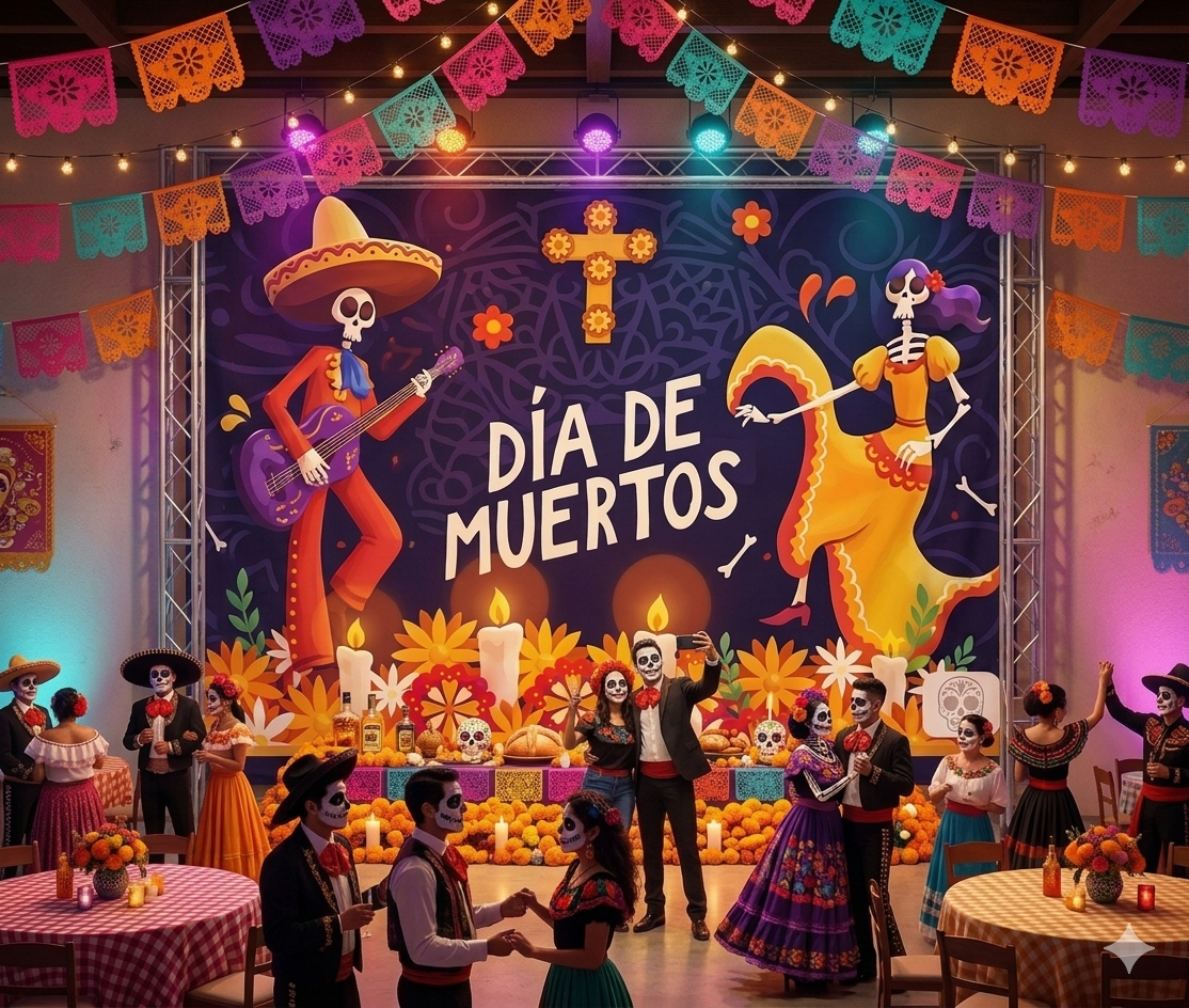 TELON HALLOWEEN DIA DE MUERTOS 200X250CM MOD.9