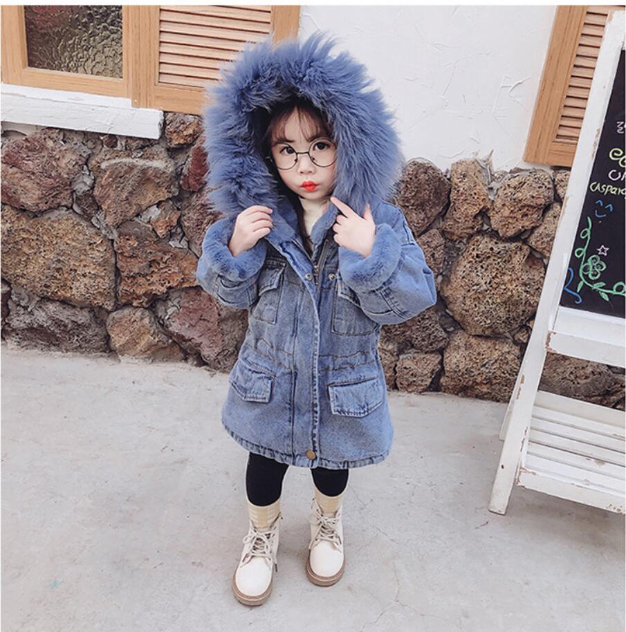 CHAMARRA MEZCLILLA NIÑA PELUCHE AZUL 4 A 5 AÑOS (110)