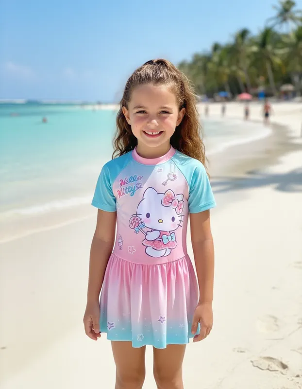 TRAJE DE BAÑO VESTIDO SHORT HELLO KITTY