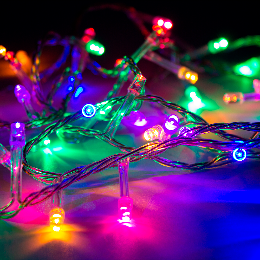 SERIE DE LUCES 5M EXT. TRANSP. (50 LUCES) C.3171 COLORES