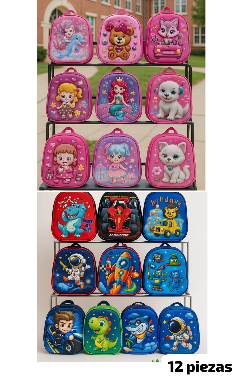 DOCENA DE MOCHILAS PERSONAJES #M1718