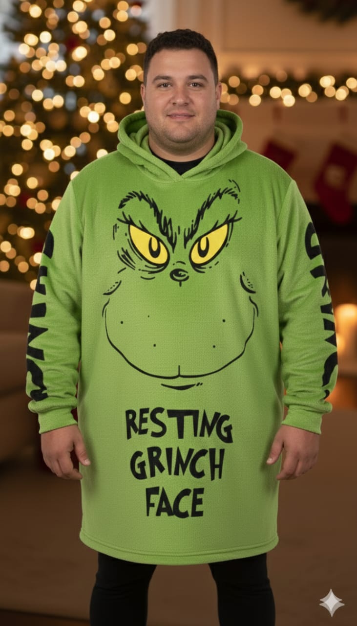 MAXI SUDADERA ADULTO GRINCH VERDE