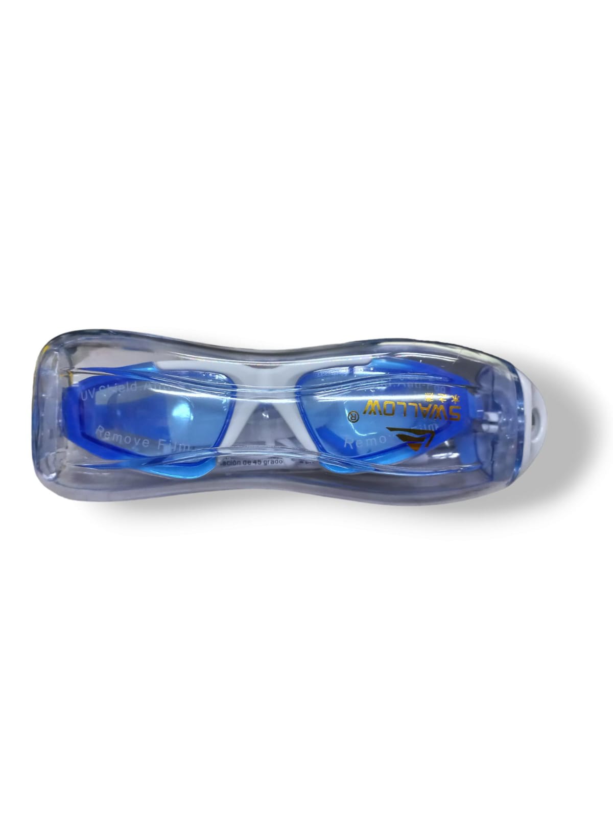 GOOGLES CON ESTUCHE ADULTO AZUL-BLANCO