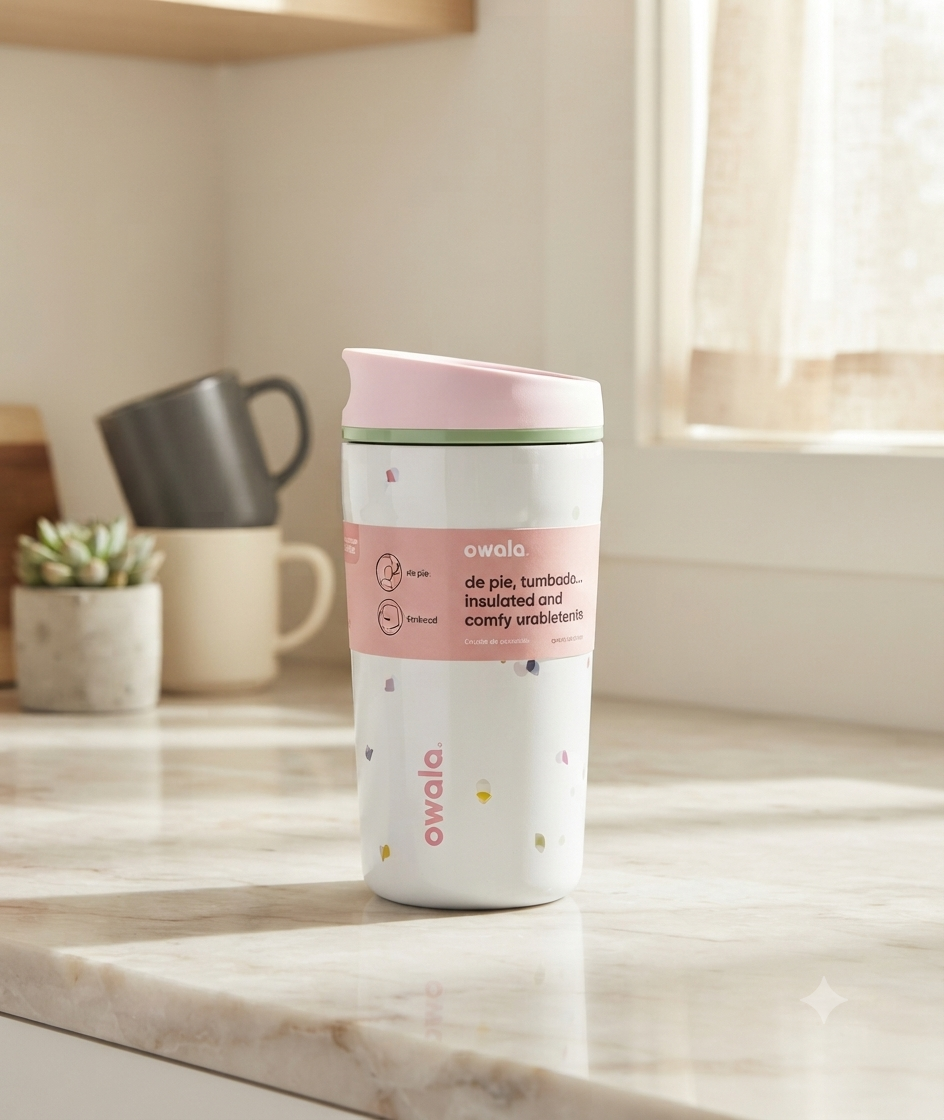VASO CAFETERO 12OZ BLANCO/ESTRELLAS