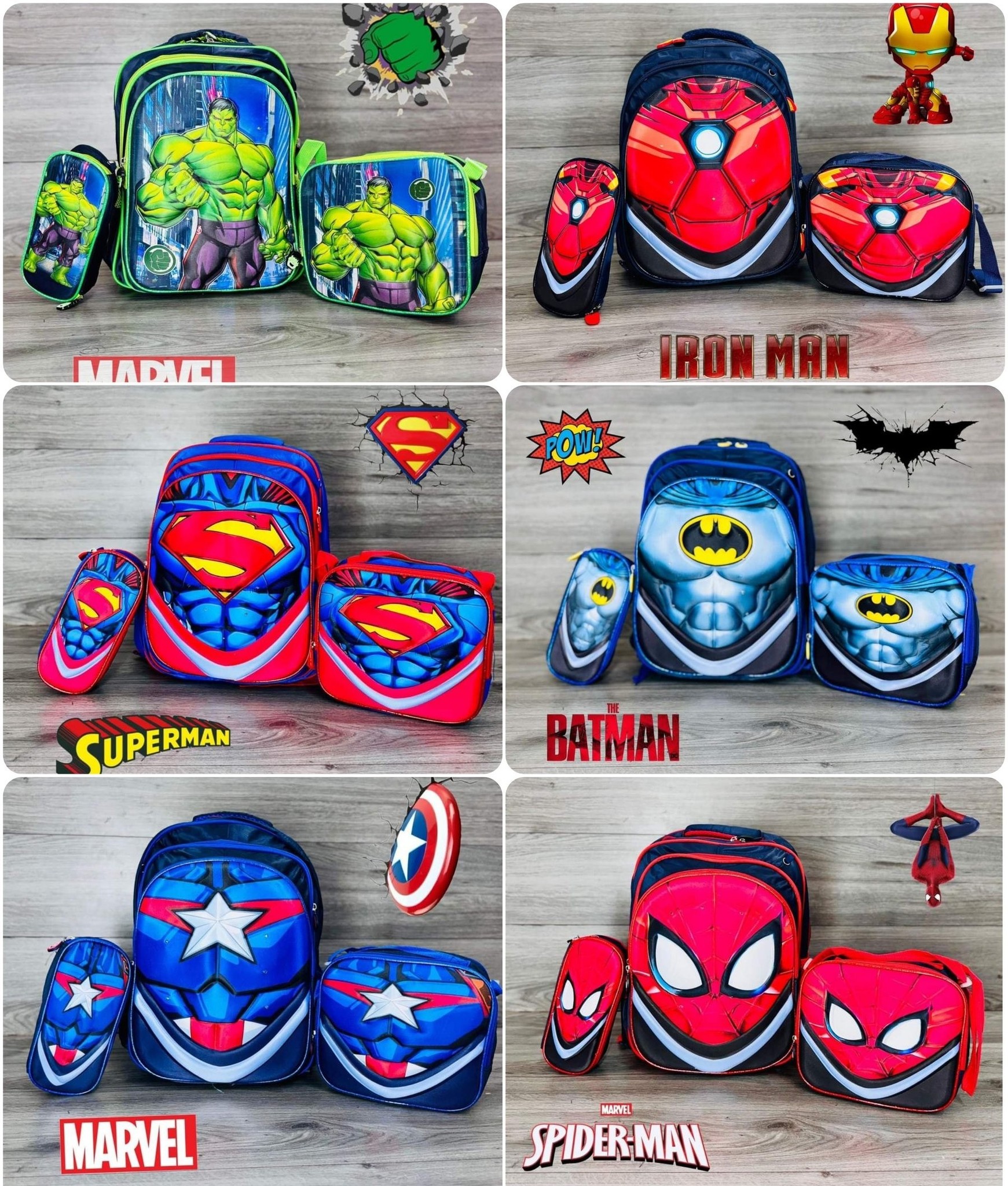 COMBO MOCHILA SUPERHEROES #6161