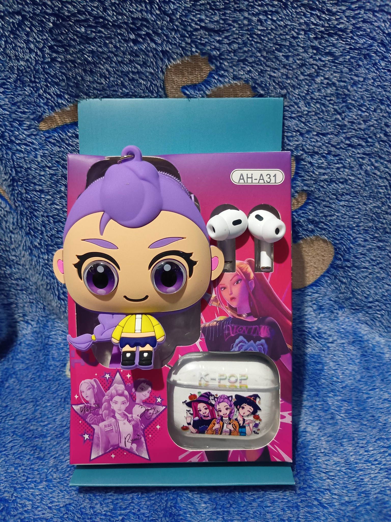 AUDIFONO Y MONEDERO GUERRERAS KPOP RUMI/MORADO