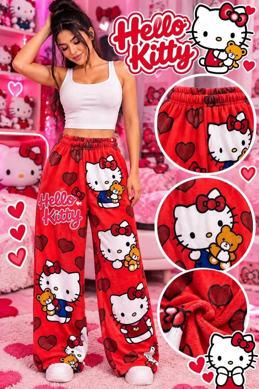 PIJAMA PANTS PERSONAJES HELLO KITTY ROJO