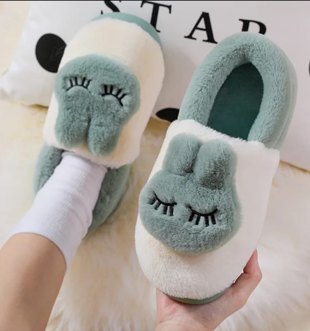 PANTUFLAS CONEJITO VERDE 40-41