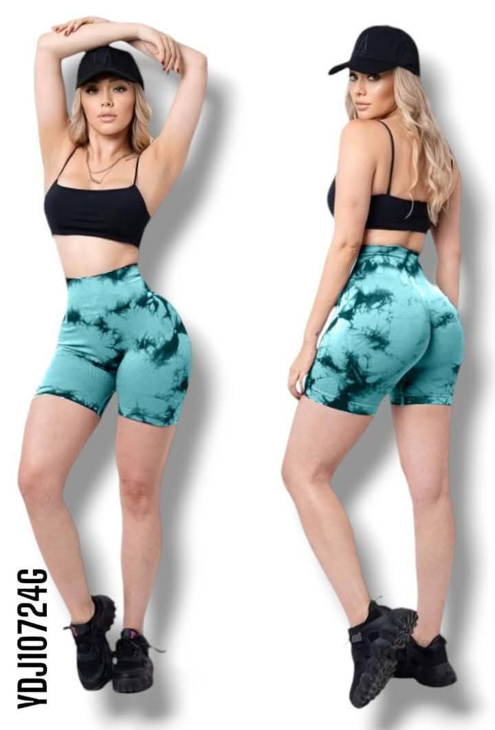 SHORT LYCRA TIE DYE #24G AQUA L
