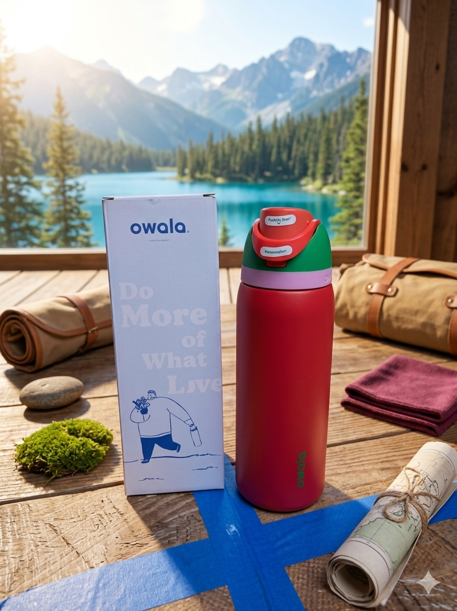 TERMO LISO OWALA 32OZ (945ML) ROJO/VERDE