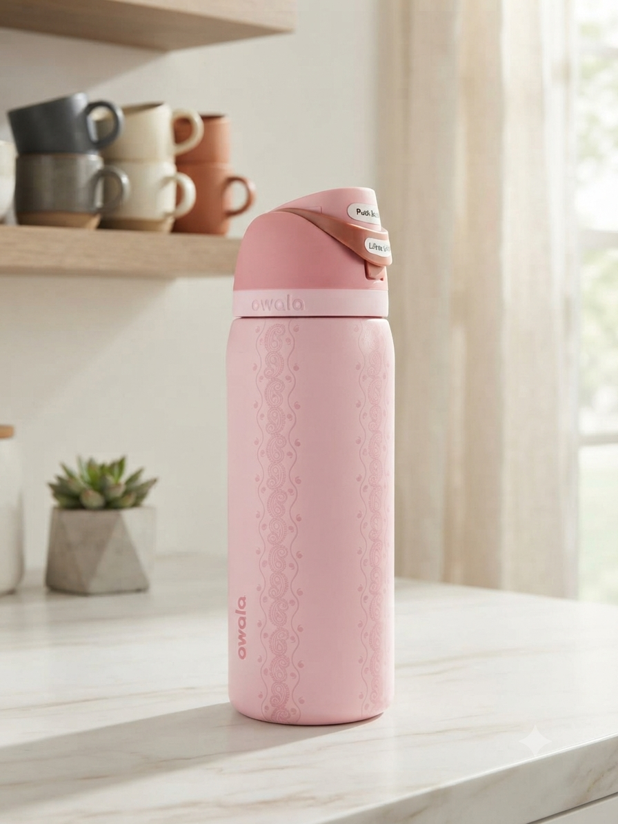 TERMO OWALA 32OZ (945ML) DISEÑOS TEXTURA ROSA MANDALAS LINEAS