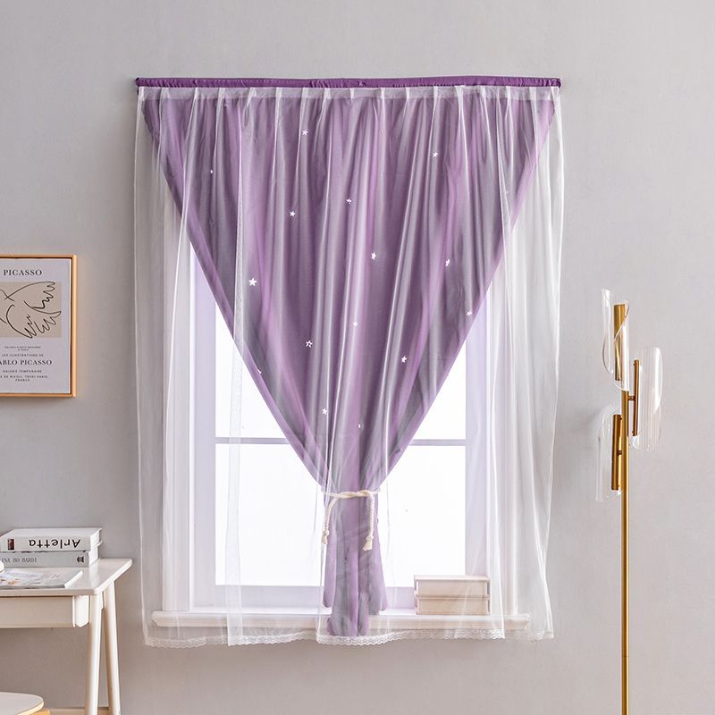 CORTINA DOBLE DE ESTRELLAS 1 PANEL 2M X 80CM MORADO