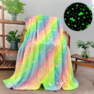 FRAZADA LUMINOSA 100X150CM UNICORNIO/FOSFO