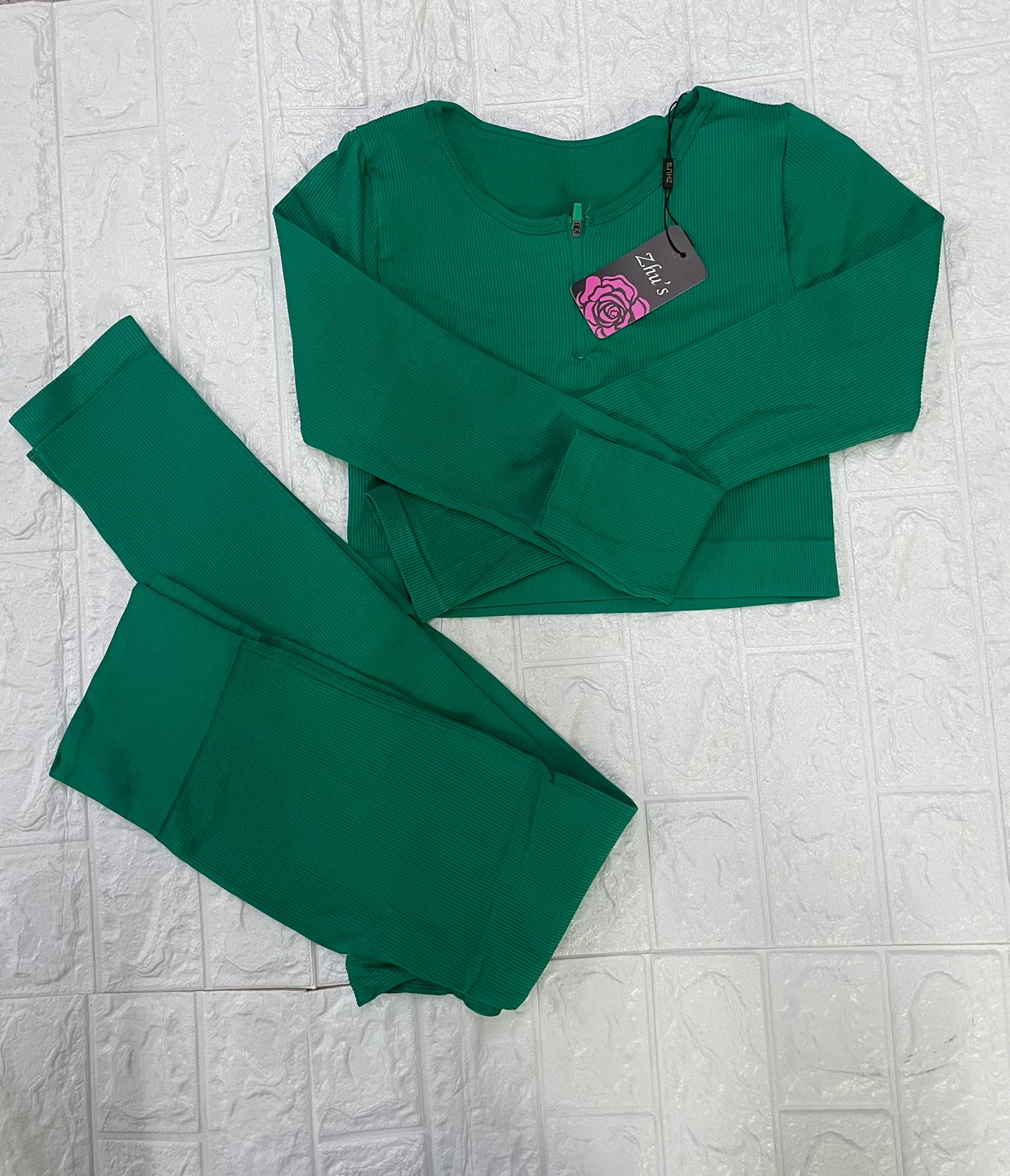 CONJUNTO 2PZ DAMA LYCRA ZHU VERDE L