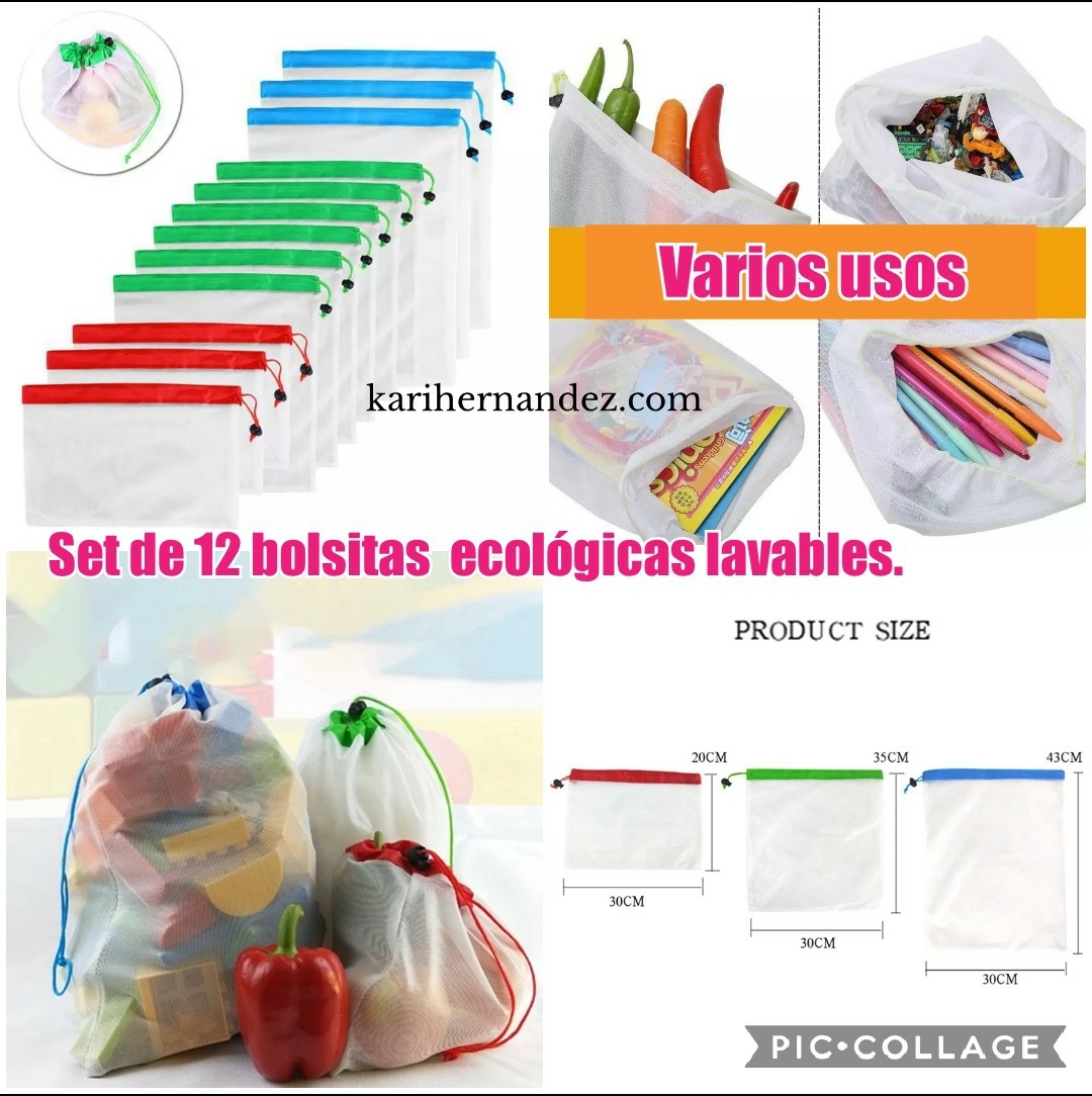 BOLSAS PARA VERDURA ECOLÓGICA SET 12PZ